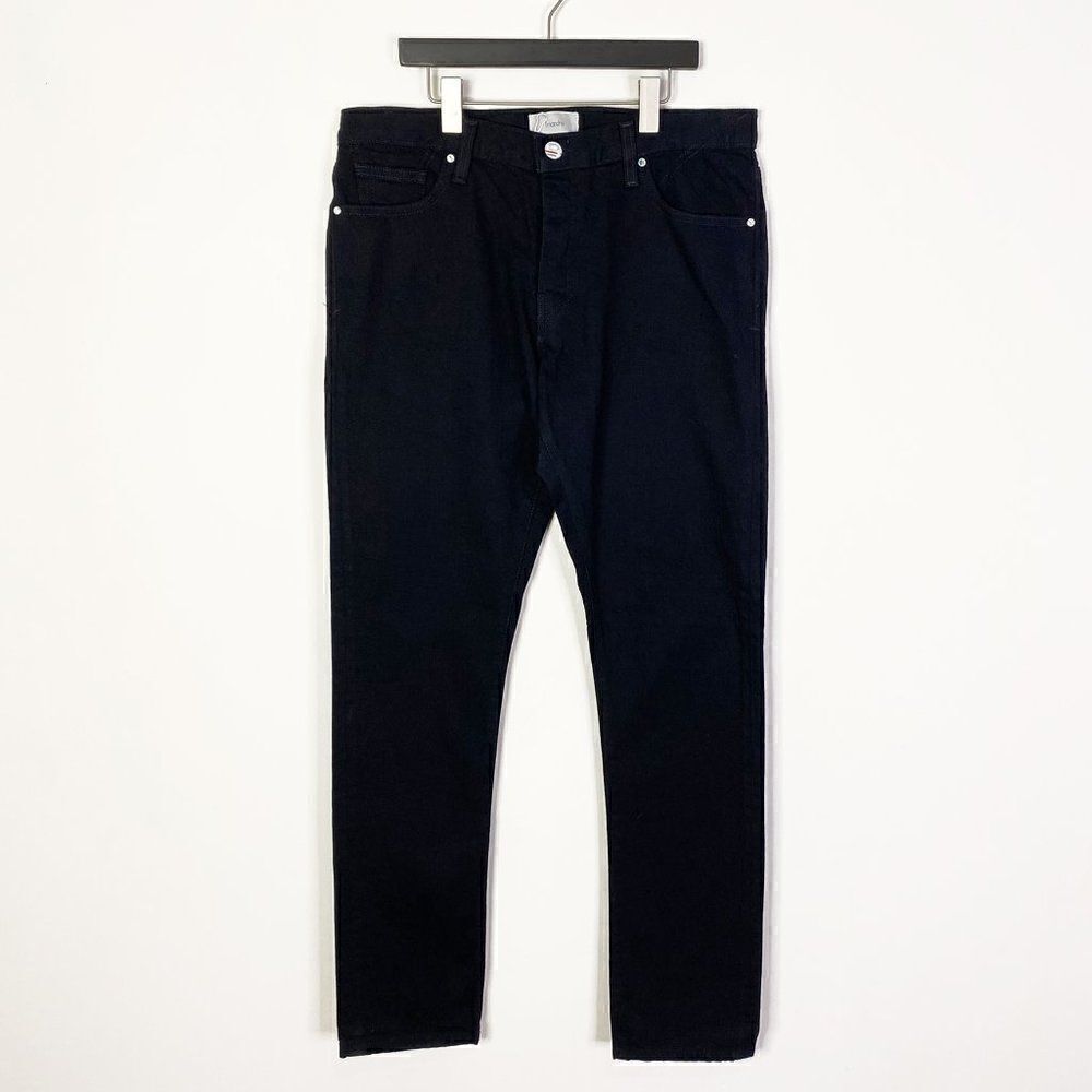 NEW Triarchy Slim Straight Black Button Fly Jeans